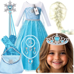 Elsa Sukienka + zestaw 5 dodatków 