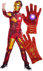 Strój Iron Man z Rękawicą Światło Dźwięk